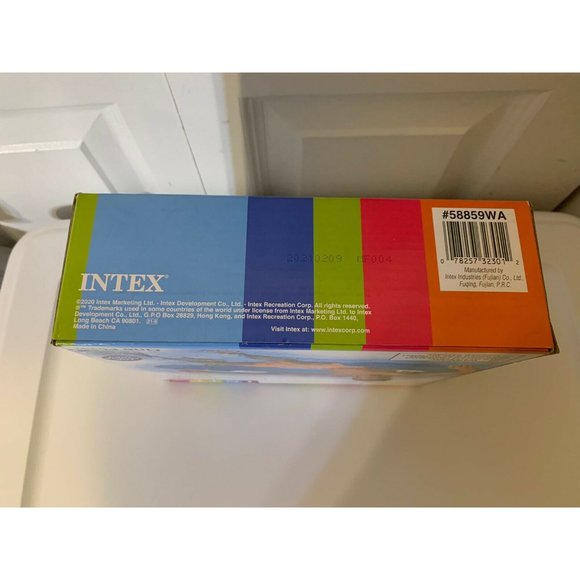 Intex Sit 'N Float Inflatable Lounge - Blue 2 Built In‎ Cup Holders 60in X 39in - Picture 4 of 6